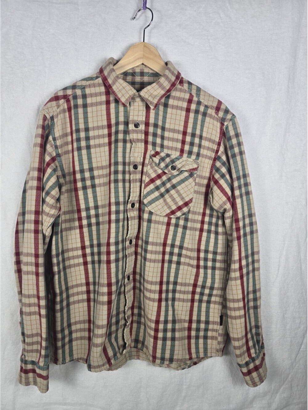 Patagonia Men’s Organic Cotton Flannel Plaid Long Sleeve Button Up Shirt Large